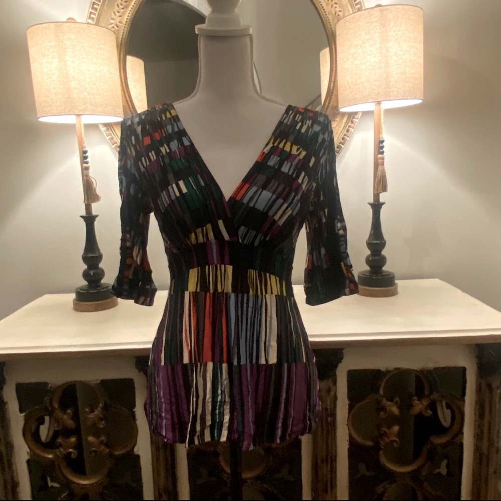 BCBGMaxAzria Multicolor Striped Top